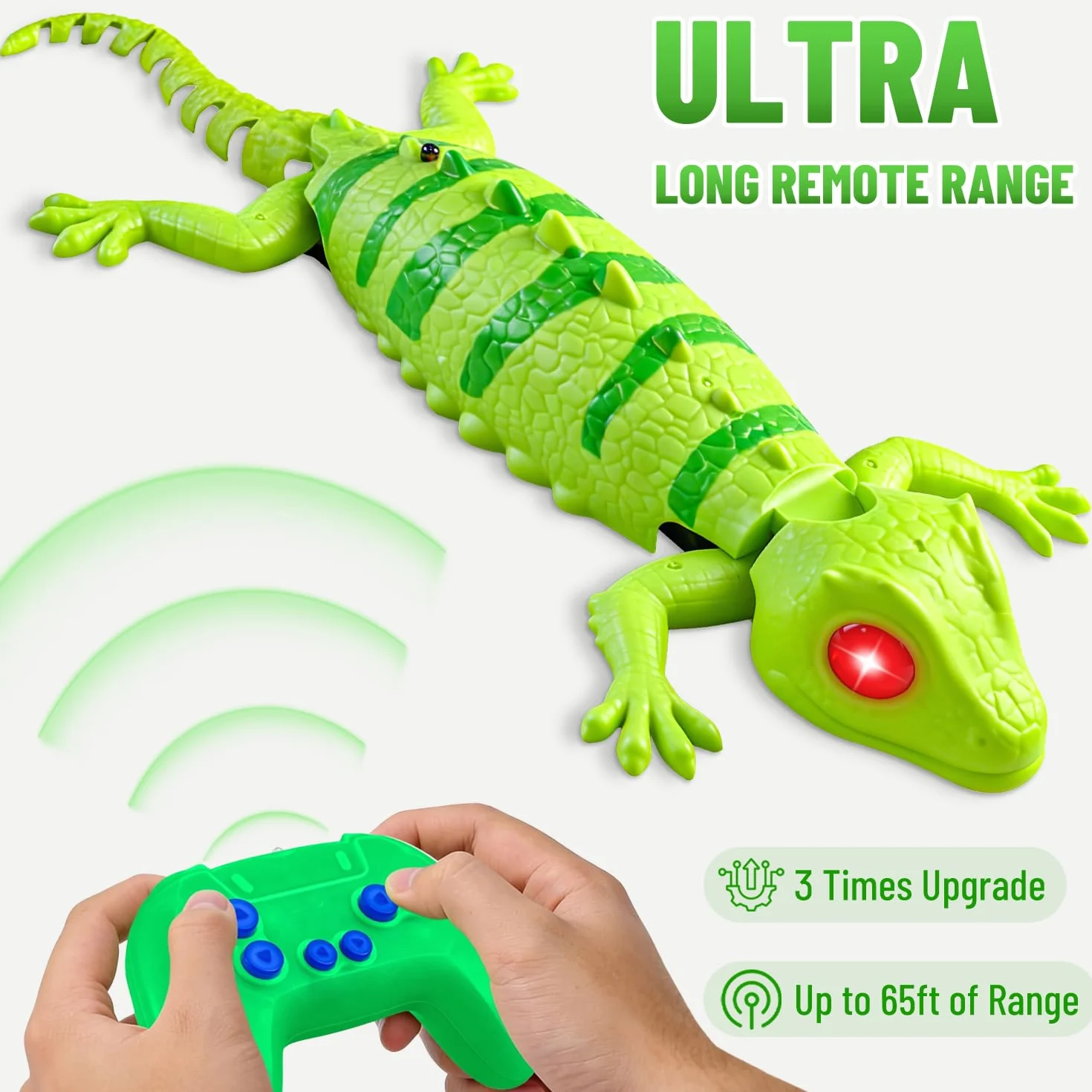 Robot de control remoto recargable Gecko que brilla en la oscuridad que trepa las paredes