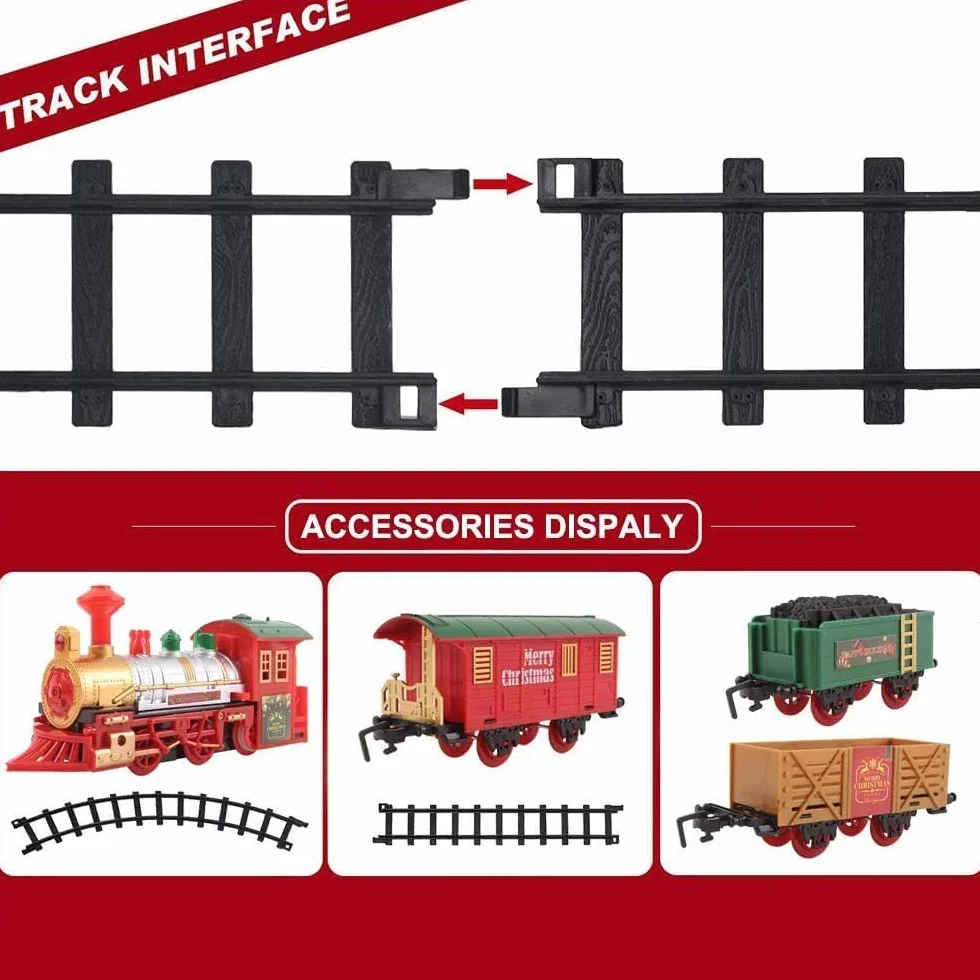 Tren Juguete Eléctrico Navidad DIY con Luces y Sonidos para Niños