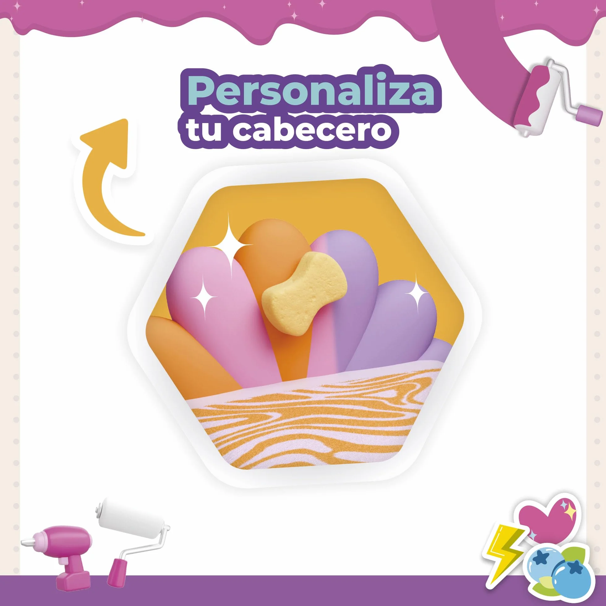 Bizak Suite Spaces Diseña tu Dormitorio Deluxe Set DIY Modular XL Personalizable con Doble Espacio 30 Accesorios