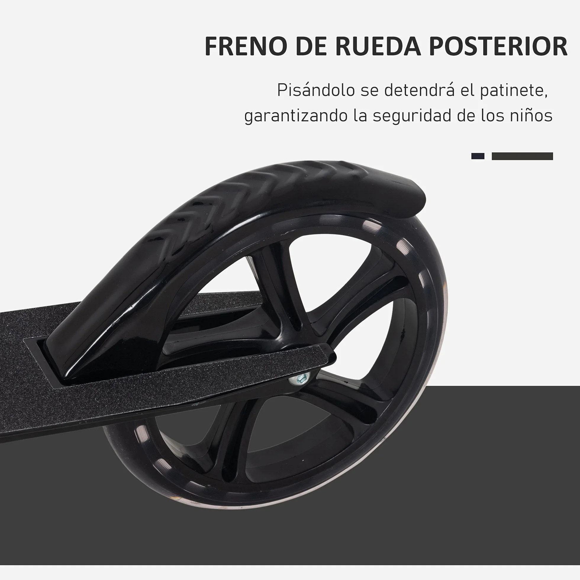HOMCOM Patinete Plegable para Niños +3 Años Scooter Infantil Manillar Ajustable 4 Niveles 88x37x75-100 cm