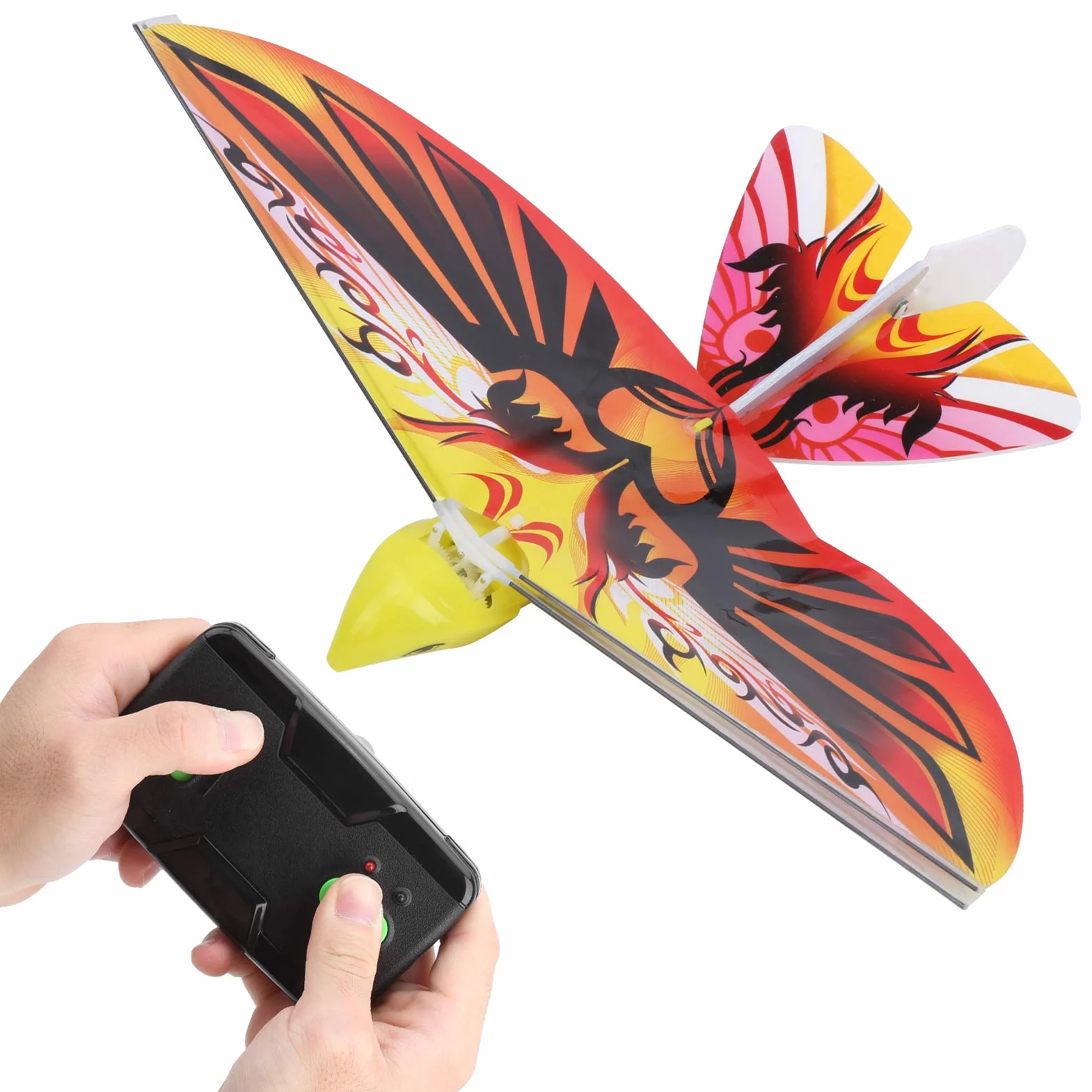 POENVFPO Pájaro Volador RC 2.4 GHz con Luces LED, Material EPP