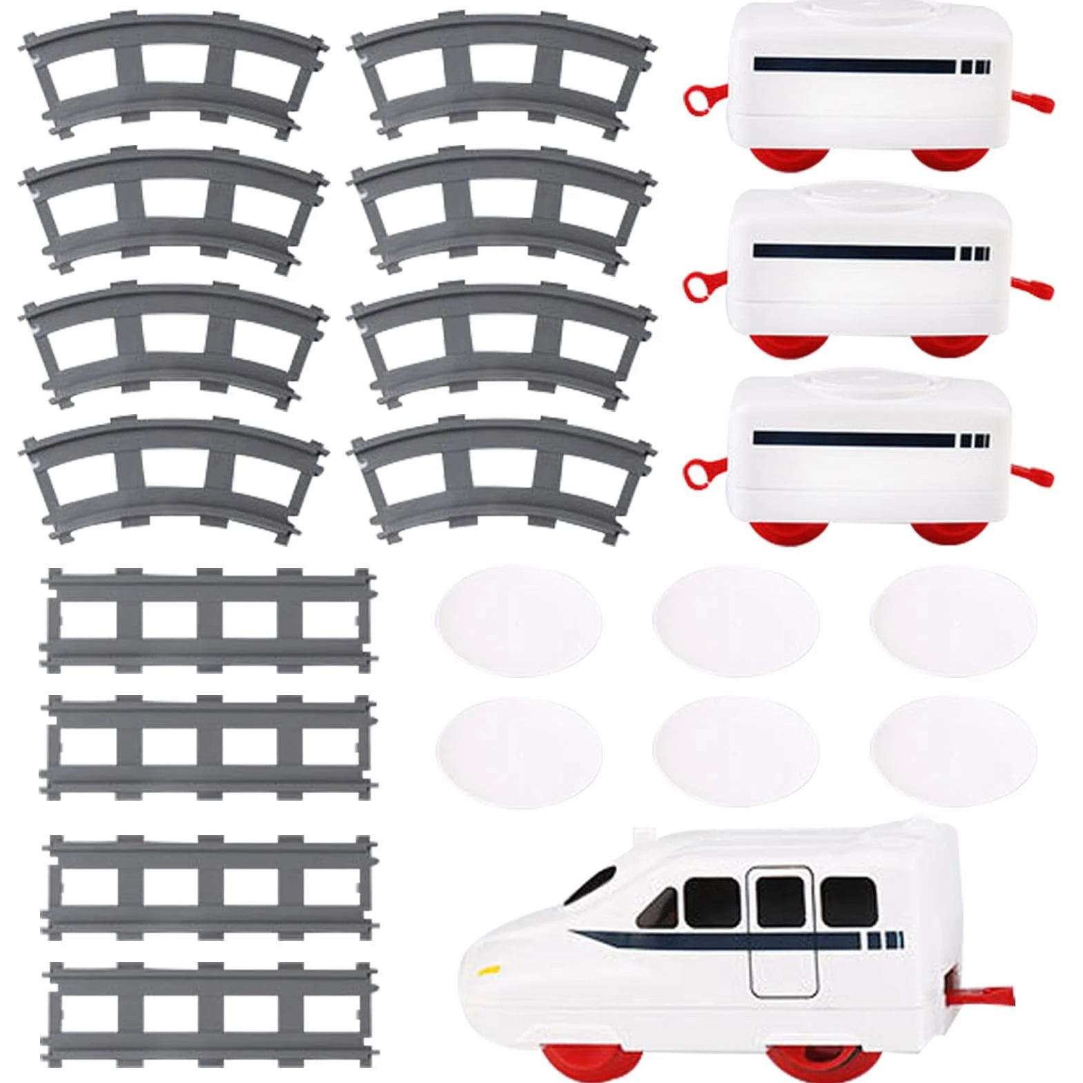 Vagón ferroviario sushi cinta transportadora ABS eléctrico tren niños 14x6 cm riel incluido