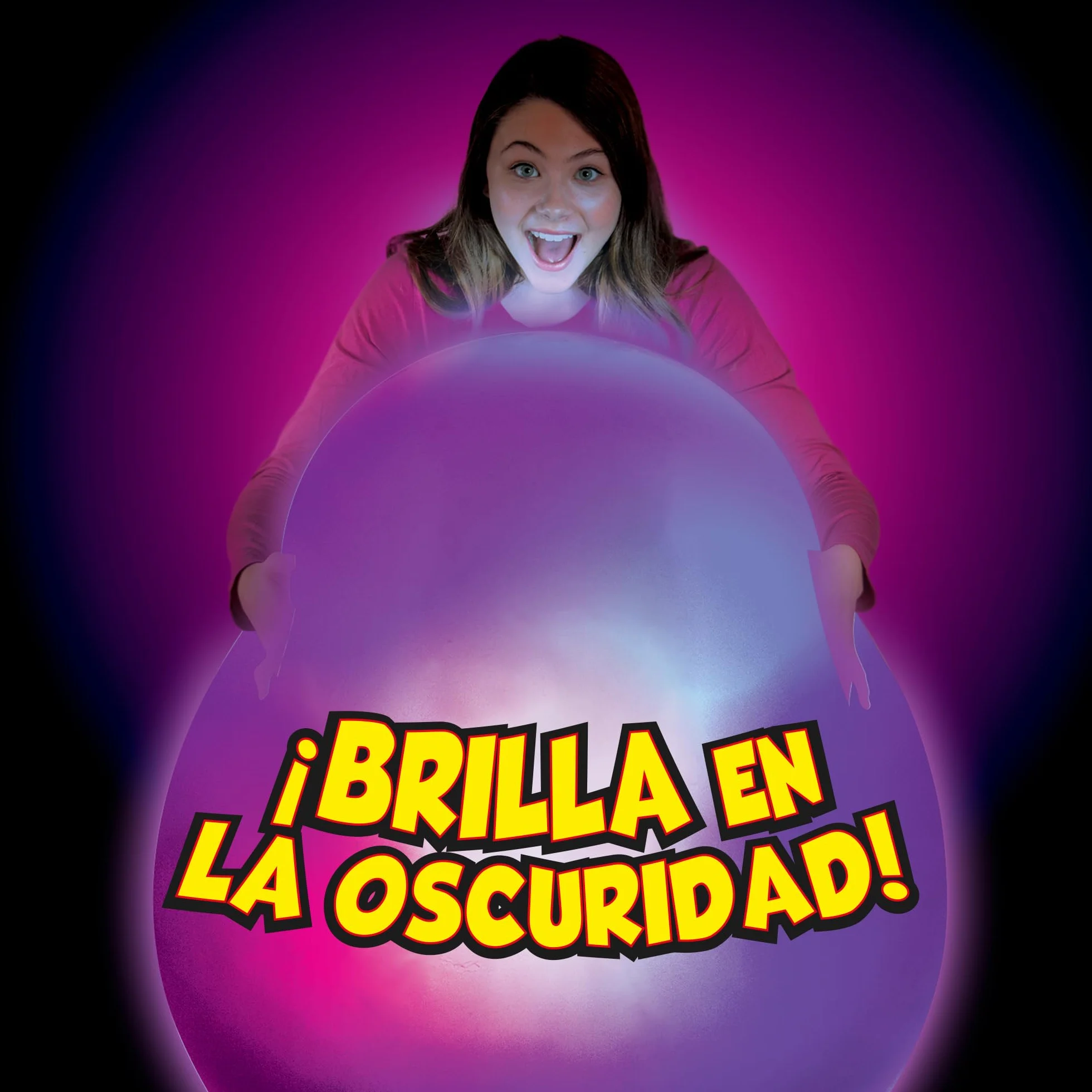 Bizak Super Wubble Impacto Luminoso Pelota Gigante Inflable 75 cm Cambia de Color