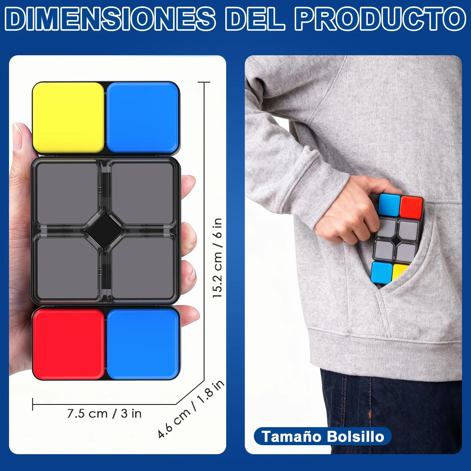 Pup Go Cubo Mágico Electrónico para Niños 6+ Años, Juego de Rompecabezas con Música y Luces, Juguete Educativo