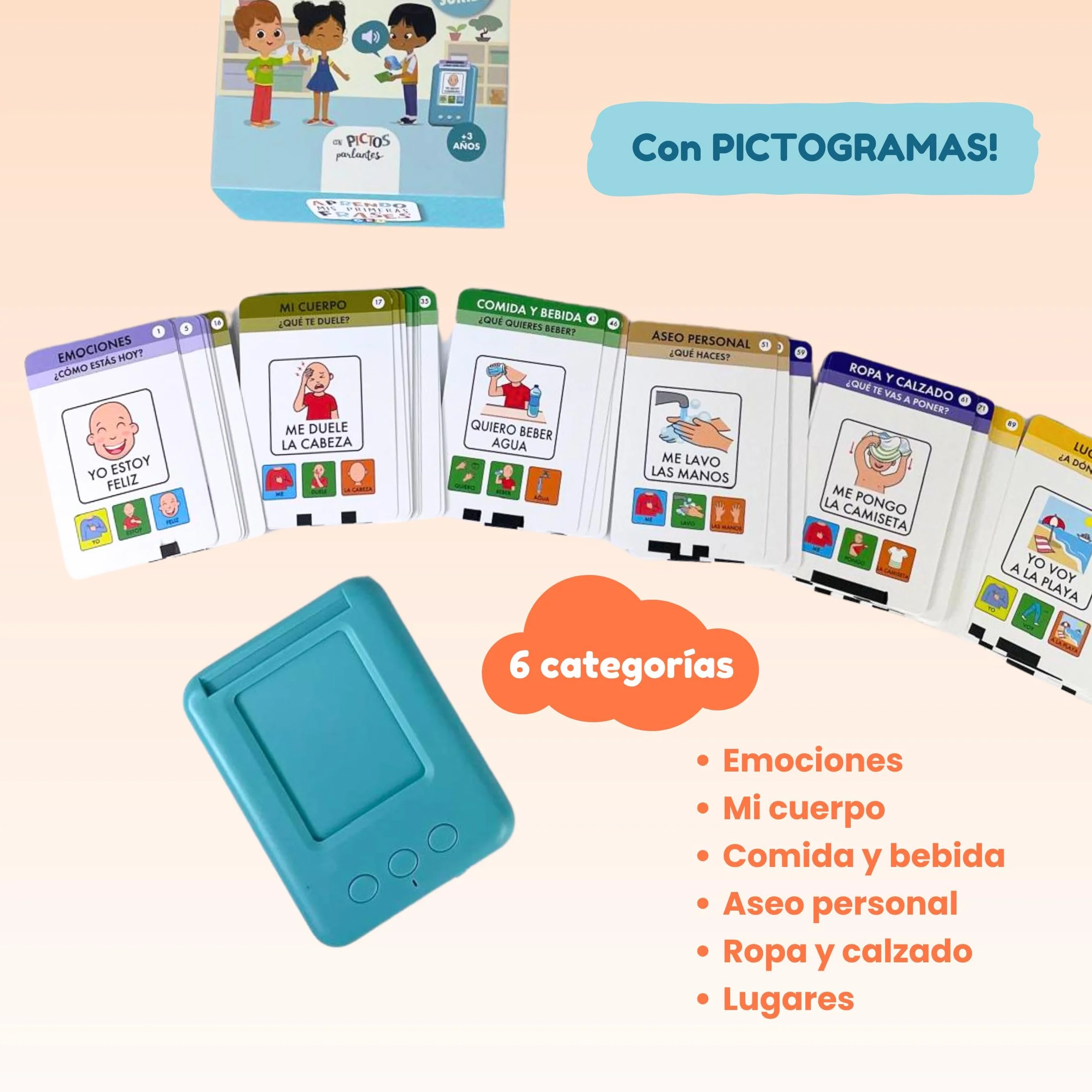 Tarjetas Parlantes Español con Pictogramas | Estimulación del Lenguaje y Apoyo para Aprendizaje del Idioma - Editorial GEU
