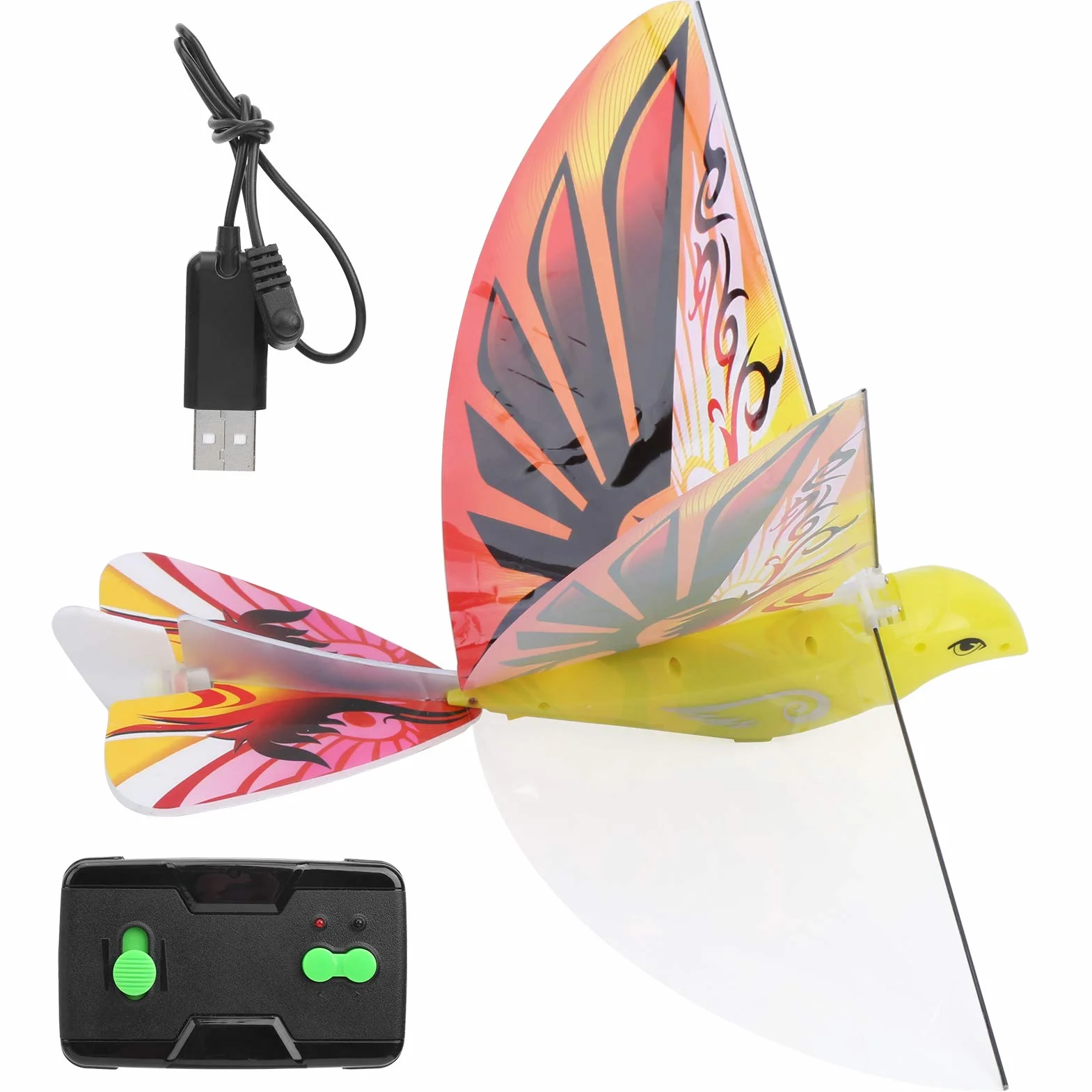 POENVFPO Pájaro Volador RC 2.4 GHz con Luces LED, Material EPP