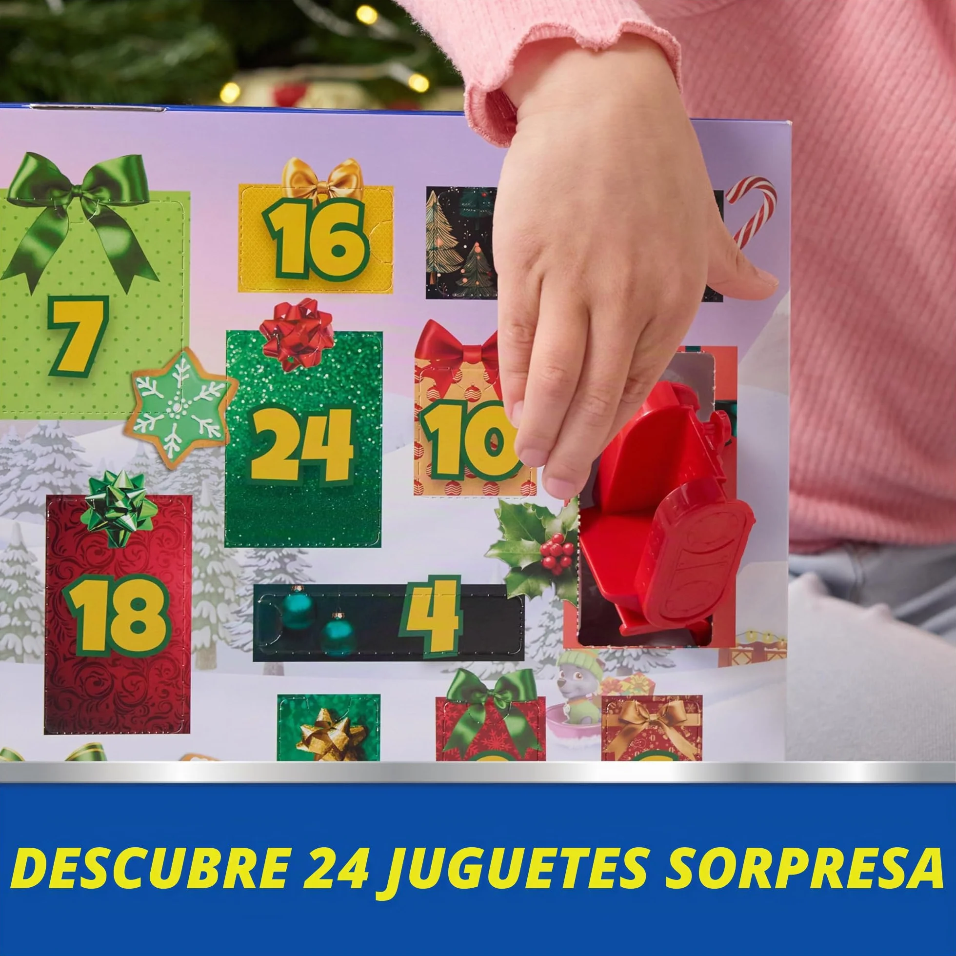 PAW PATROL Calendario de Adviento 2025 con 24 sorpresas de juguete, 7 vehículos y 11 figuras
