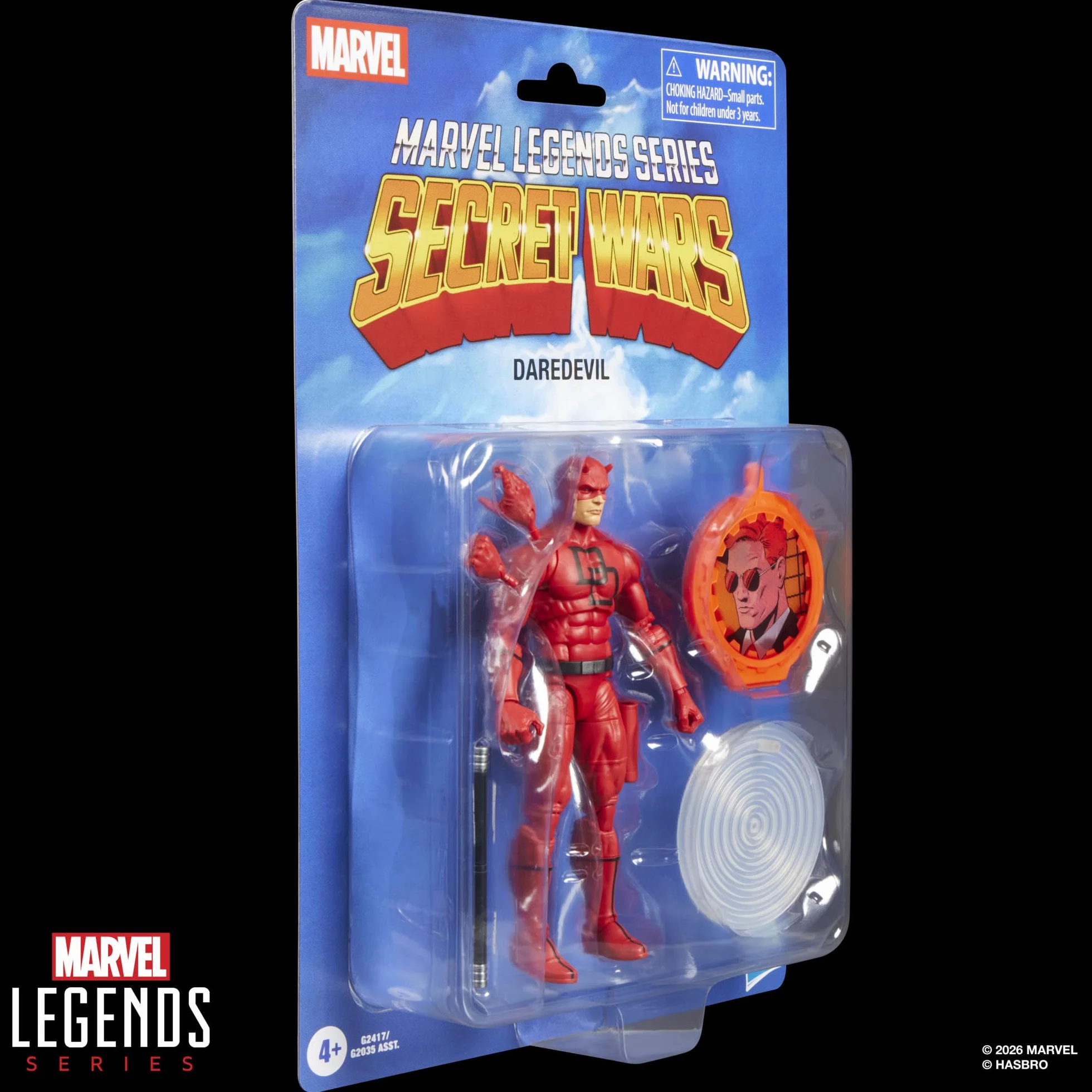 Marvel Legends Series Secret Wars Daredevil Figura Retro Coleccionable 15 cm Escudo Lenticular Inspirada Cómics Marvel