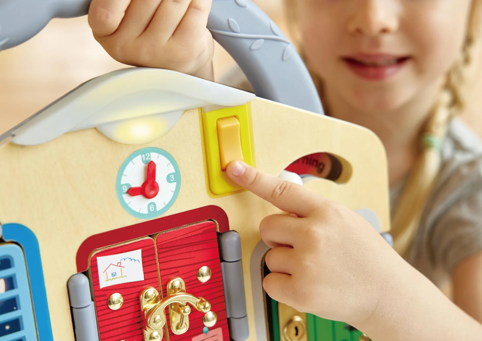 Hape Tablero de Juego Bloquea y Aprende Juguete Educativo 3 Años