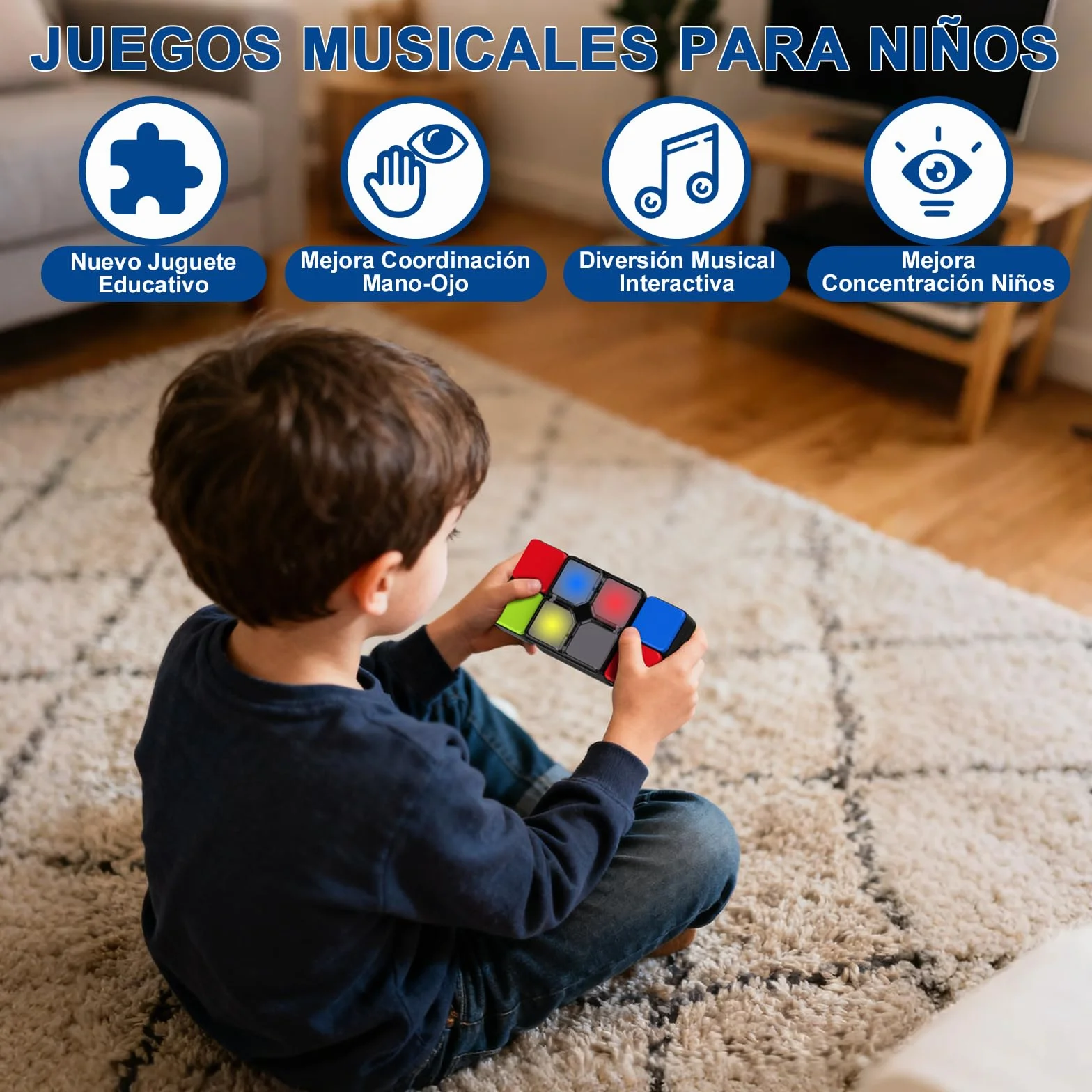 Pup Go Cubo Mágico Electrónico para Niños 6+ Años, Juego de Rompecabezas con Música y Luces, Juguete Educativo