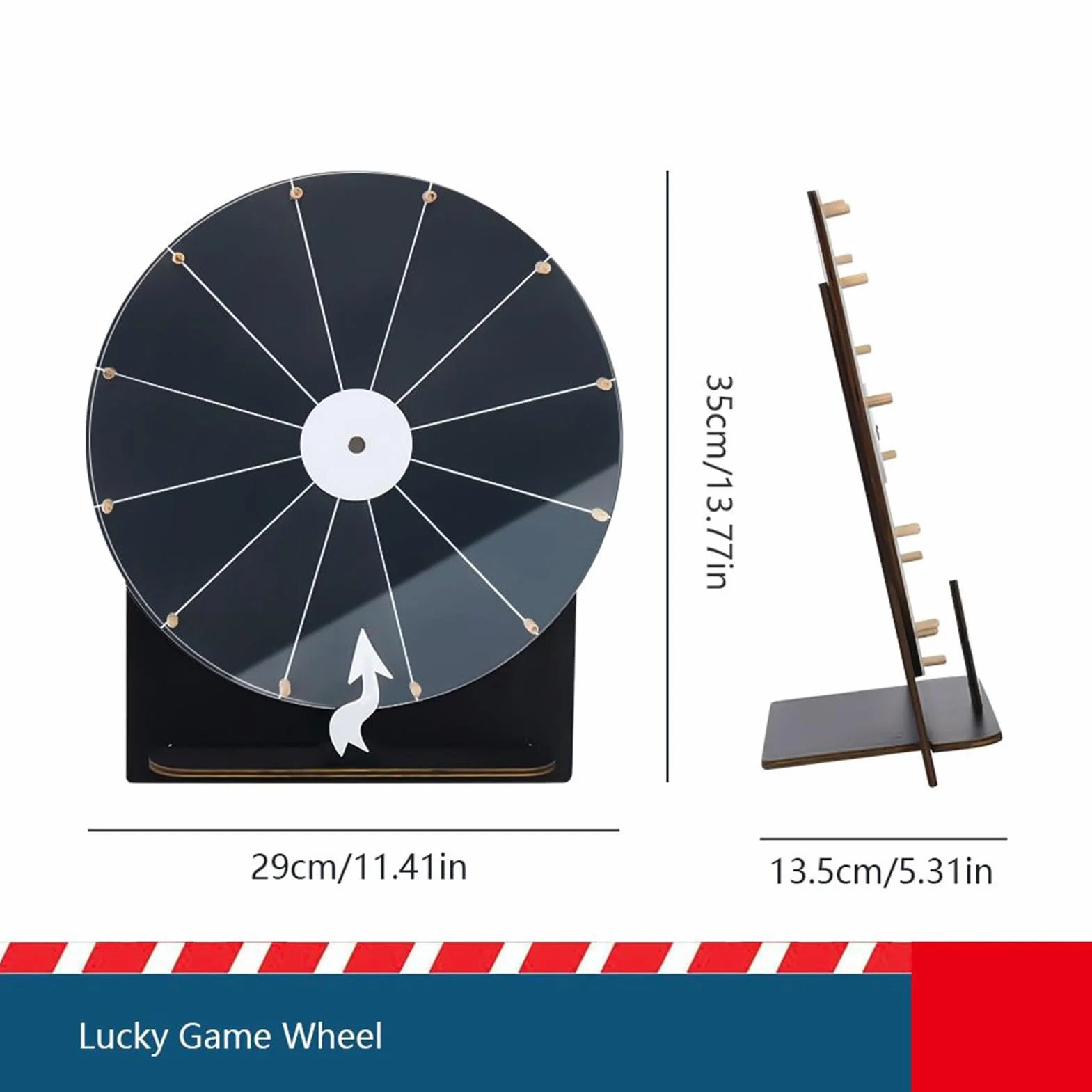 Ruleta de la fortuna de madera 28 cm accesorio de juego para adultos jóvenes aulas fiestas