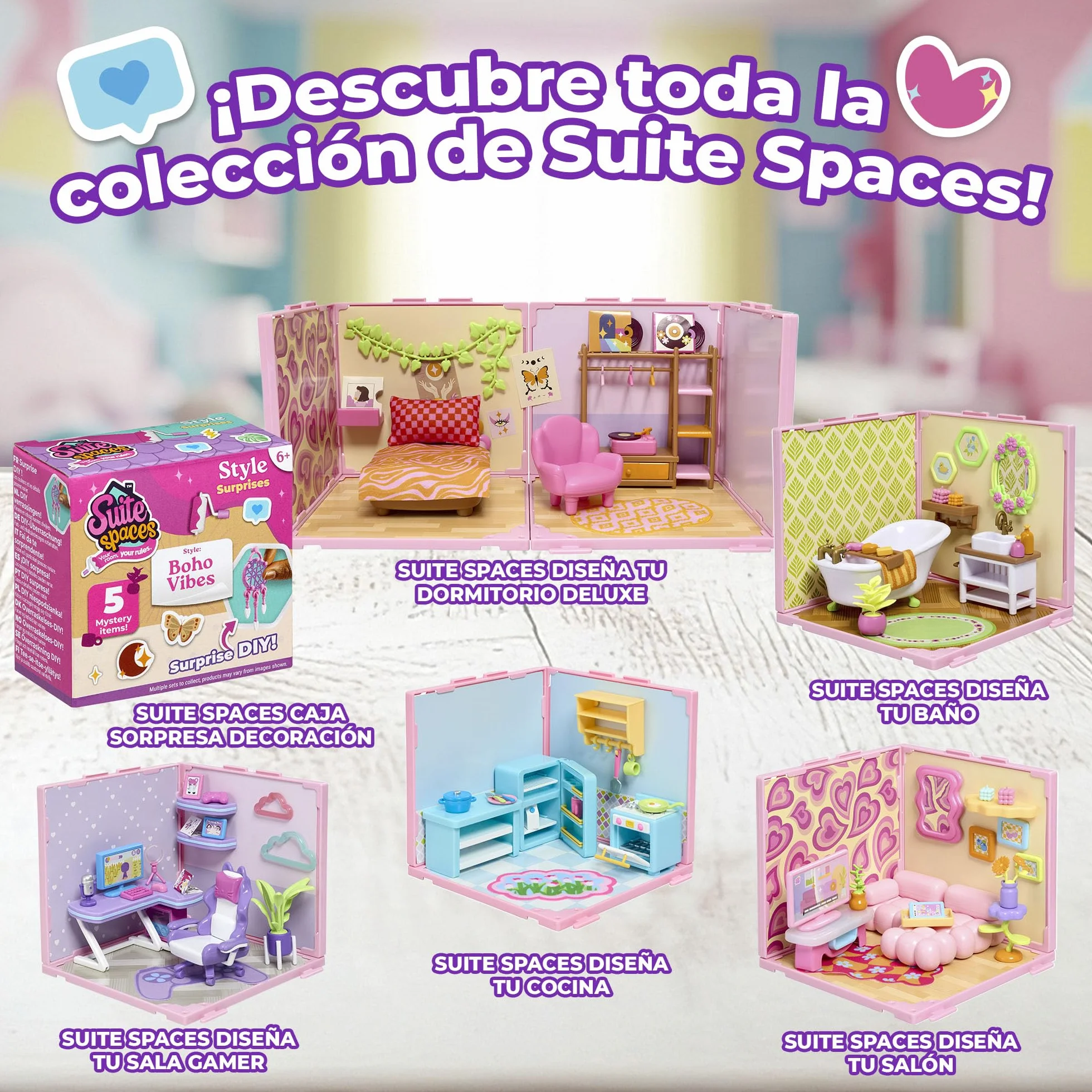 Bizak Suite Spaces Diseña tu Dormitorio Deluxe Set DIY Modular XL Personalizable con Doble Espacio 30 Accesorios