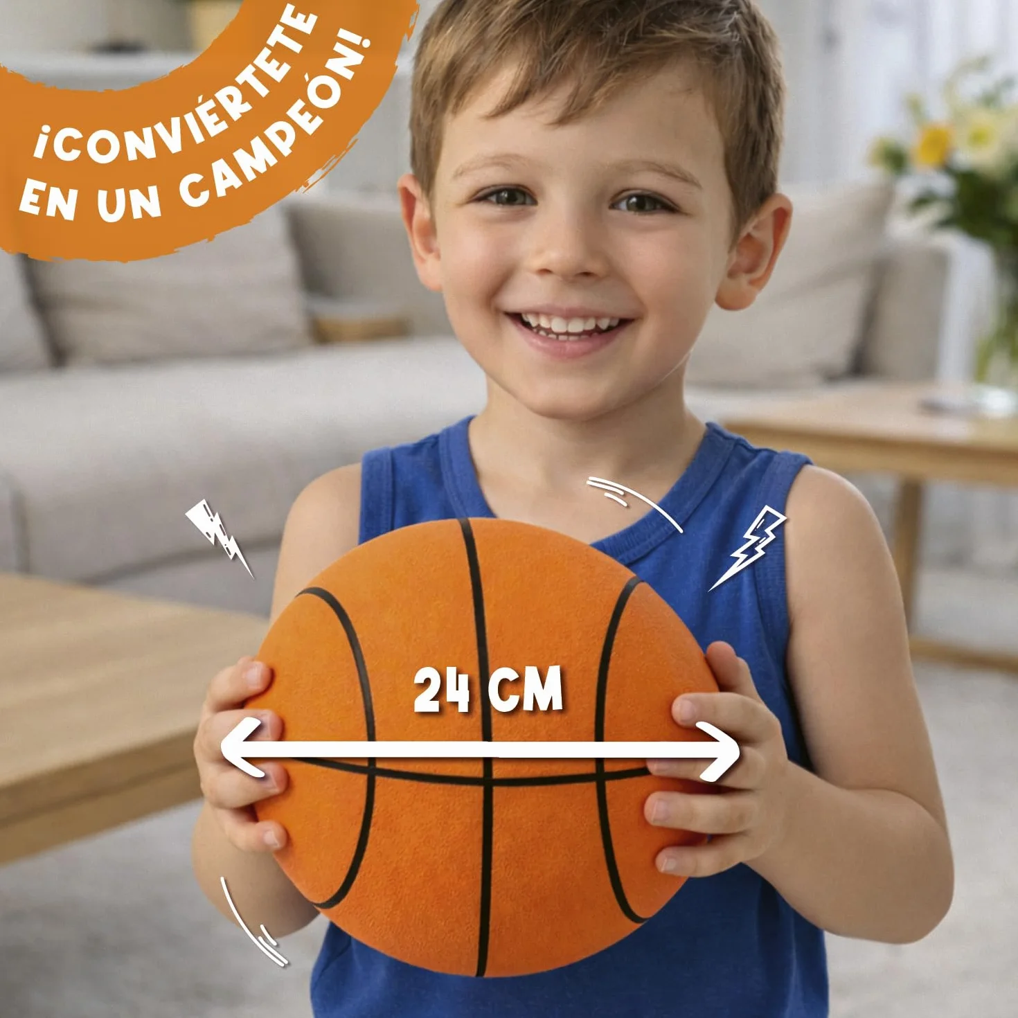 AirSlam® Balón de Baloncesto de Espuma Silencioso 24 cm para Niños Interior