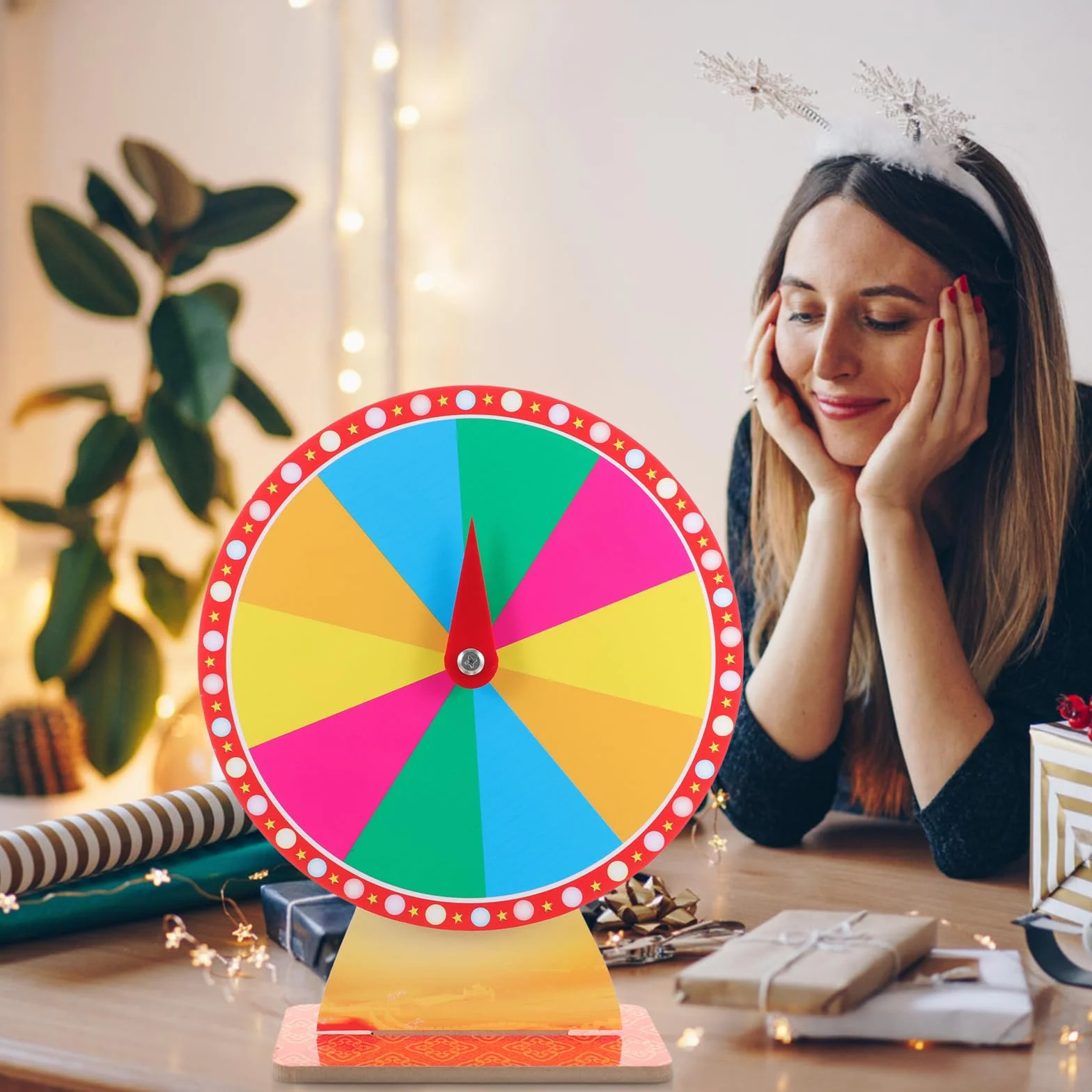 Rueda para Premios con Soporte de Escritorio - Ruleta de la Fortuna para Fiesta - Juego Suerte para Carnaval