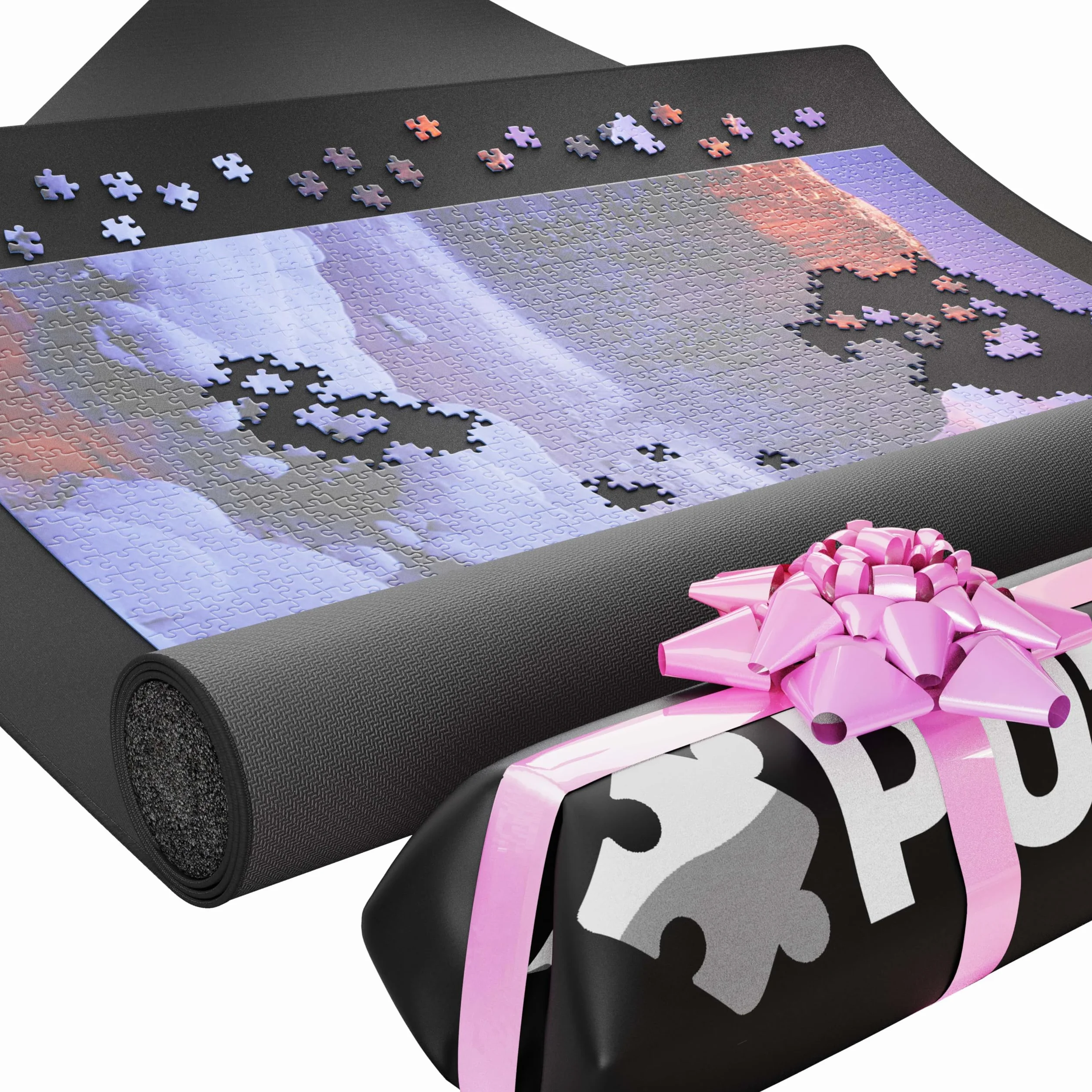 Alfombra para Puzzles 3000 Piezas 95 x 150 cm Antideslizante Rollo de Espuma con Cierre Velcro