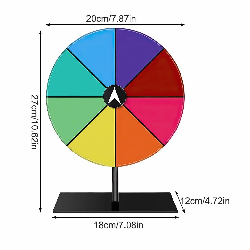 Rueda de la Fortuna 20cm Juego de Ruleta Giratoria Reutilizable para Carnaval y Feria