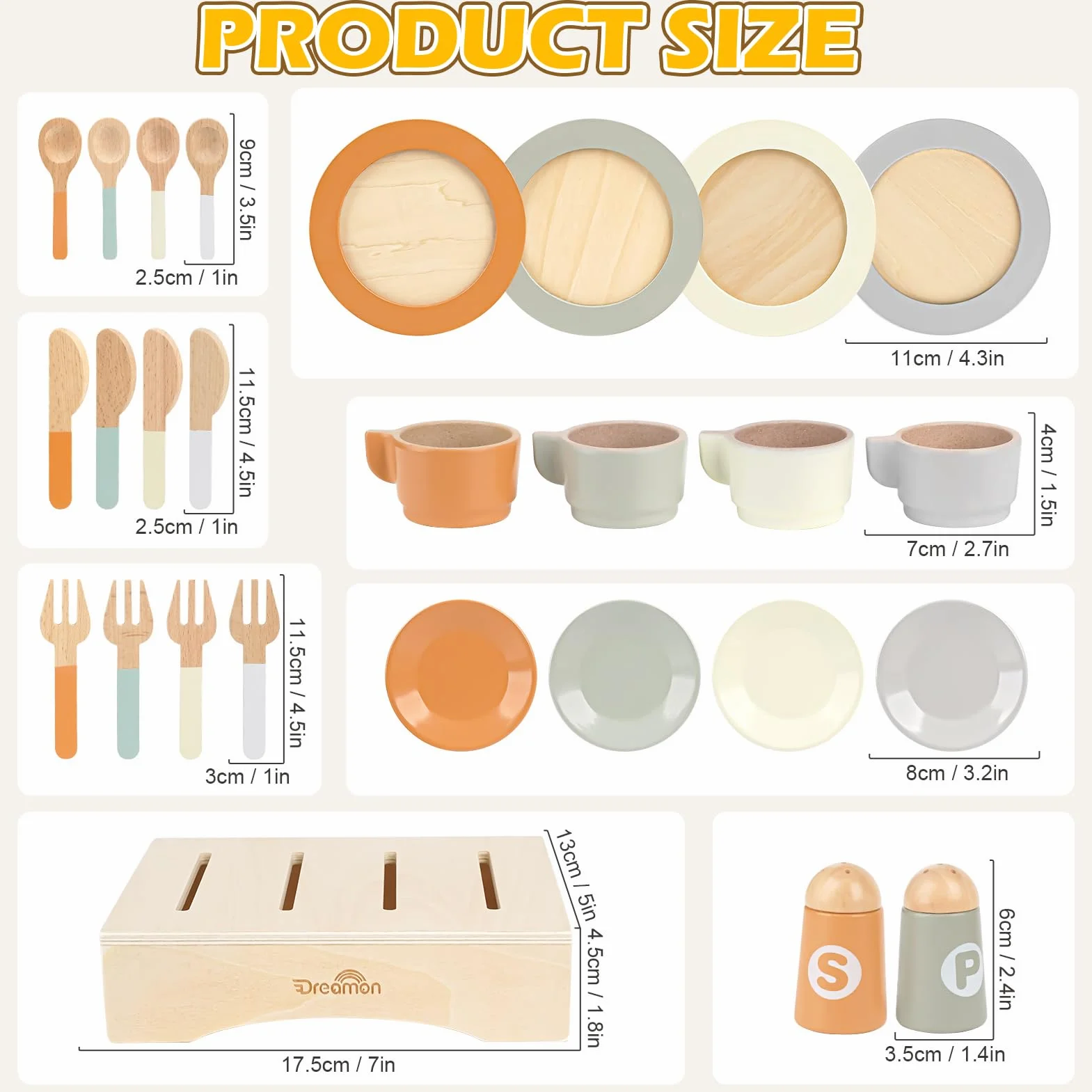 Dreamon Cocinita de Madera Infantil Juguetes de Cocina para Niños 27 Piezas Verde