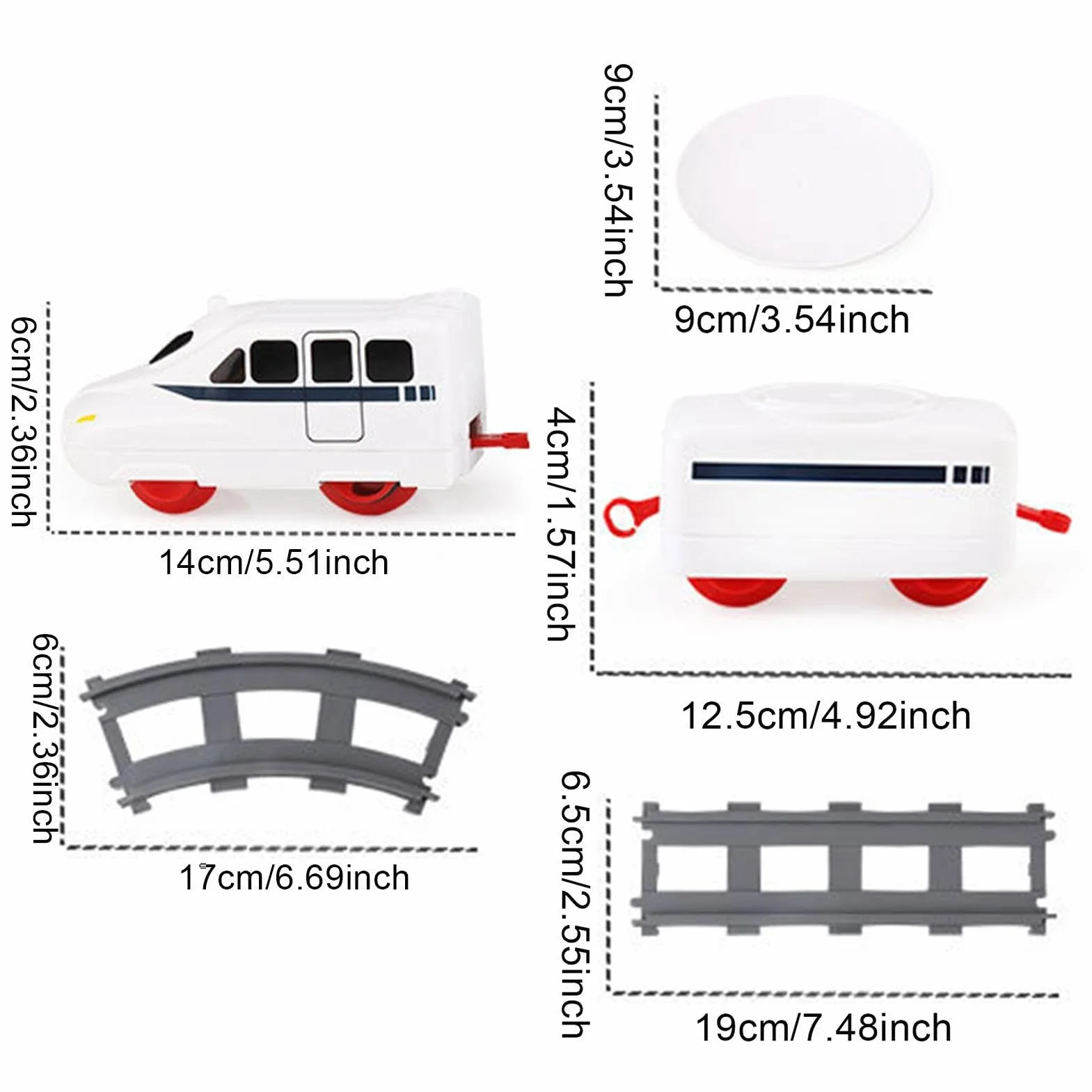 Vagón ferroviario sushi cinta transportadora ABS eléctrico tren niños 14x6 cm riel incluido