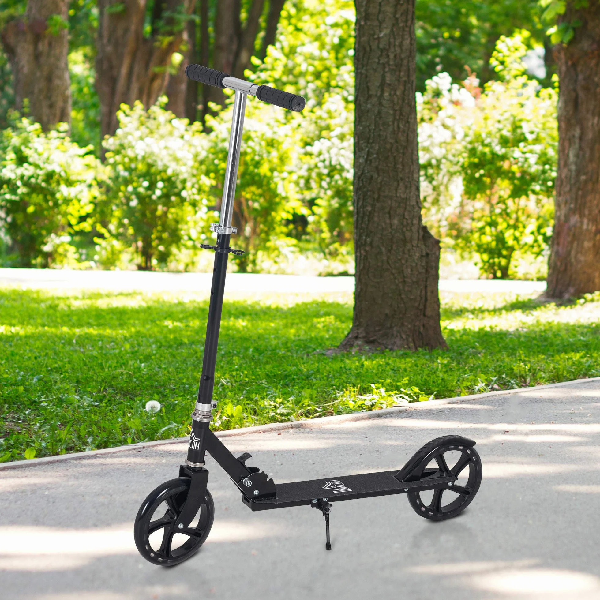 HOMCOM Patinete Plegable para Niños +3 Años Scooter Infantil Manillar Ajustable 4 Niveles 88x37x75-100 cm