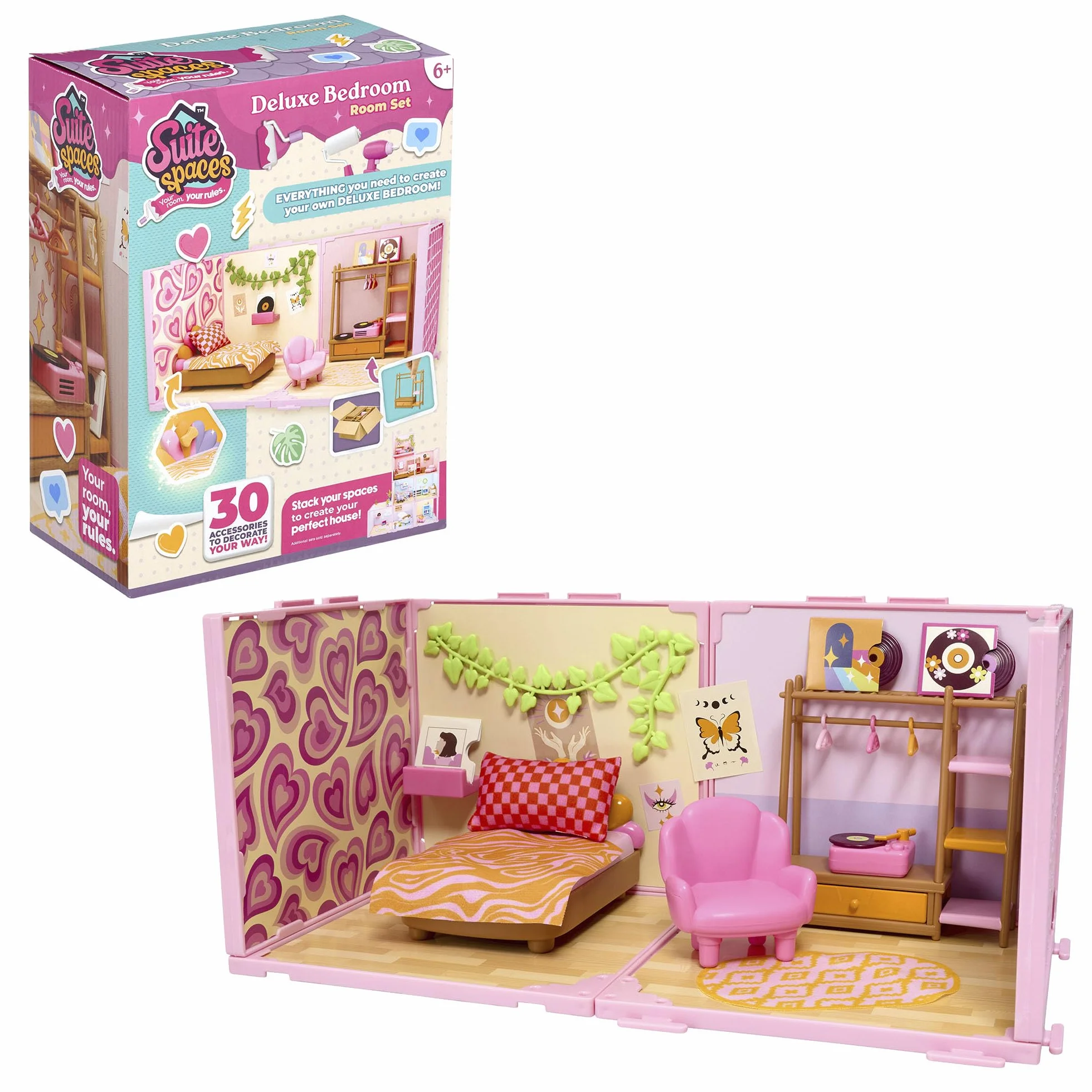 Bizak Suite Spaces Diseña tu Dormitorio Deluxe Set DIY Modular XL Personalizable con Doble Espacio 30 Accesorios