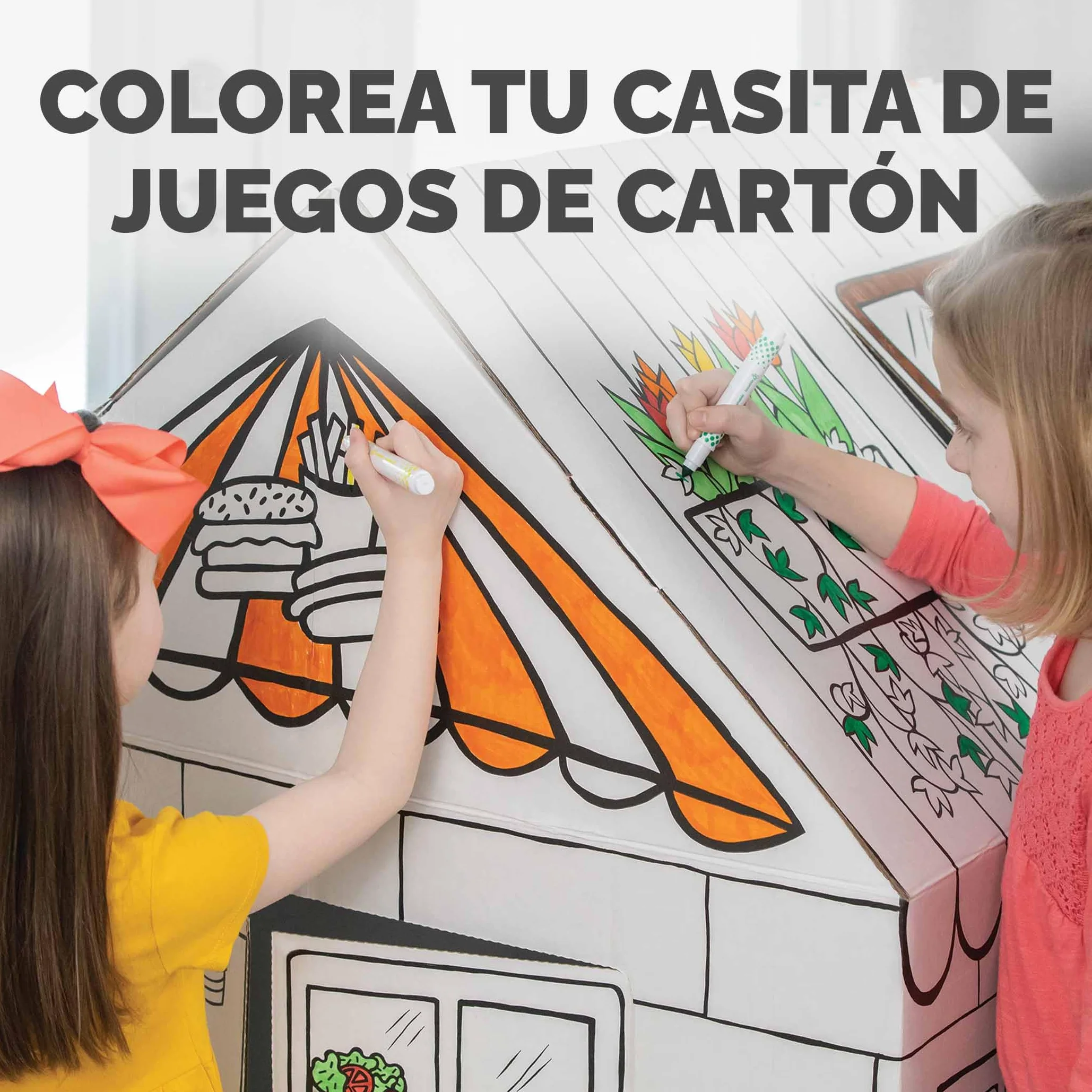 Bankers Box at Play Casa de cartón para niños Pastelería Diseño de cafetería Artesanal FSC reciclable Juguete Creativo Interior XL 81.3 x 81.3 x 121.3 cm