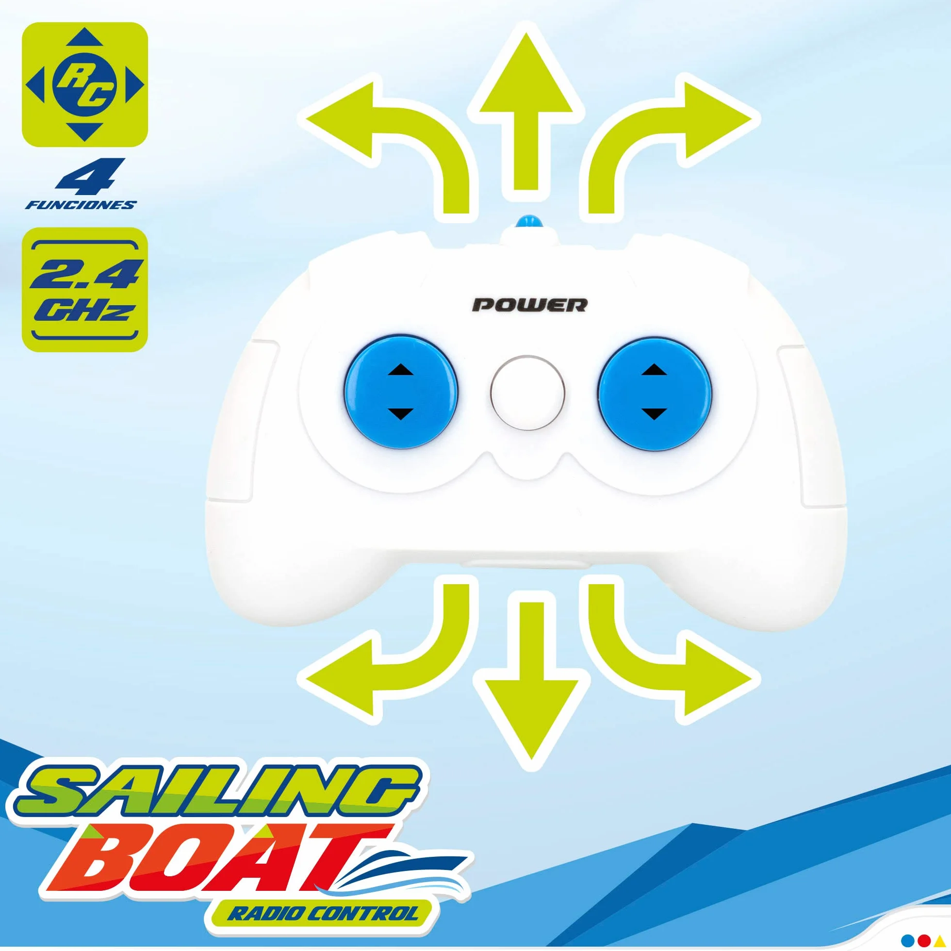 ColorBaby CB Toys Velero teledirigido Barco Control Remoto Juguete 4 Funciones niños 4 años